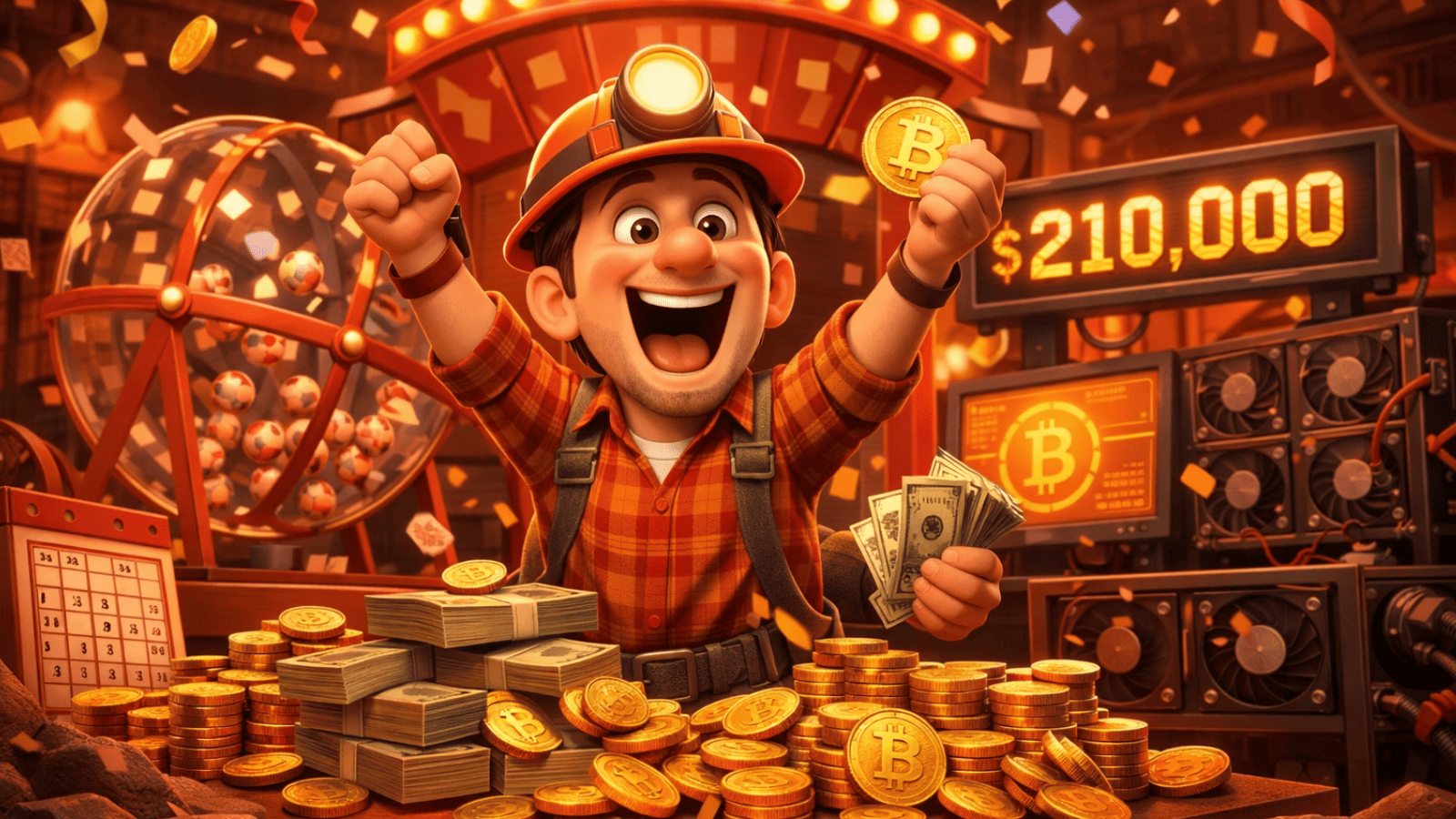 “Loteria do Bitcoin” paga US$ 210 mil para minerador solo após longa seca