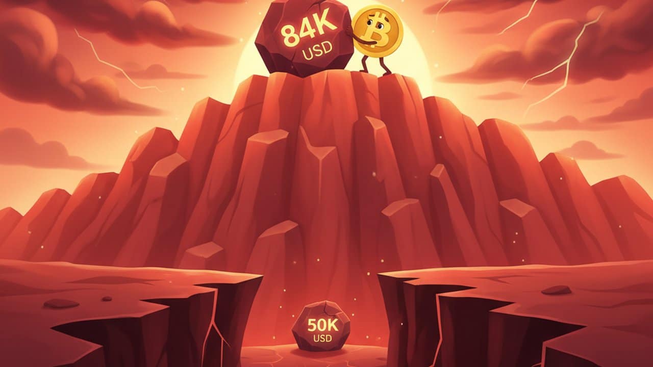 Bitcoin enfrenta resistência decisiva em US$ 84 mil com risco de queda a US$ 50 mil