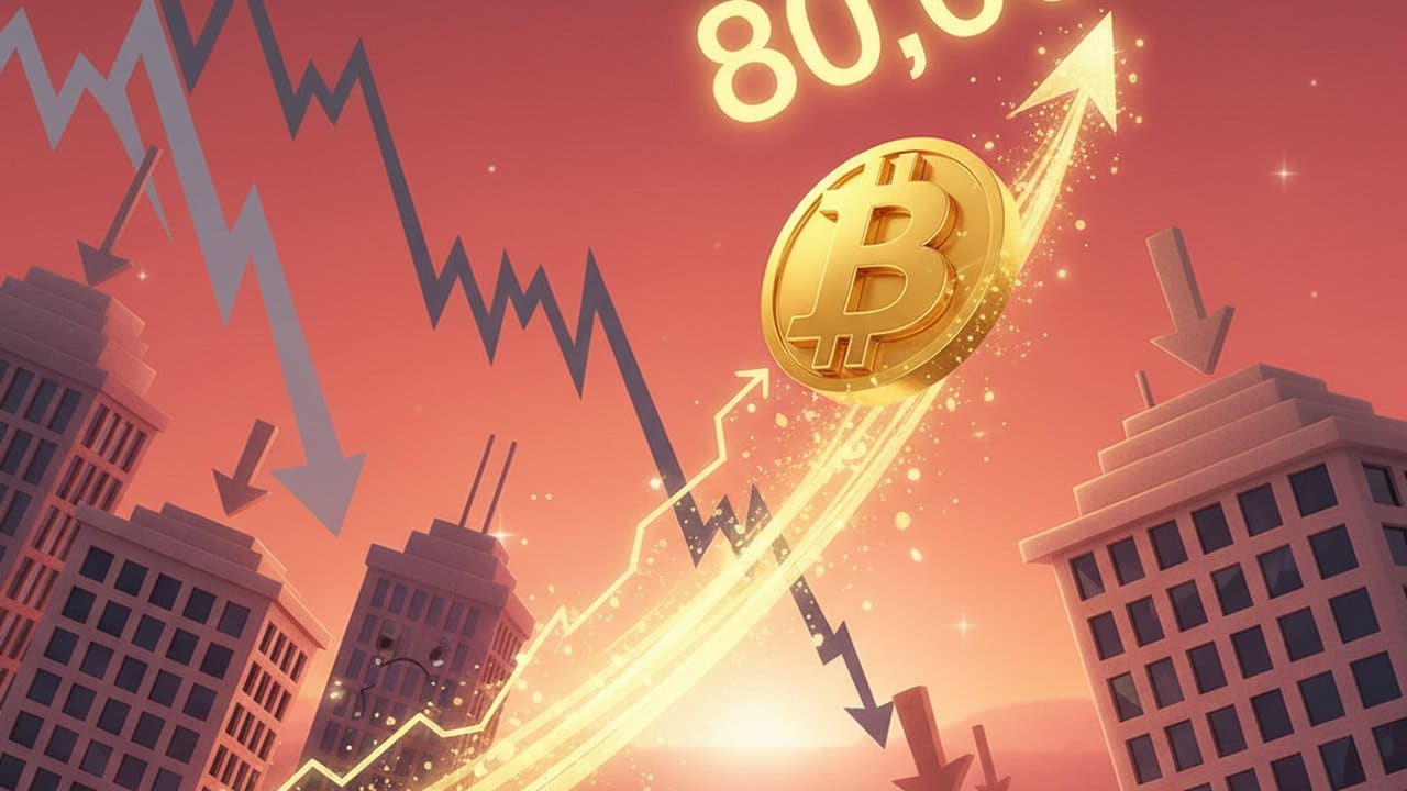 Bitcoin sobe acima de US$ 80 mil mesmo com queda das bolsas americanas