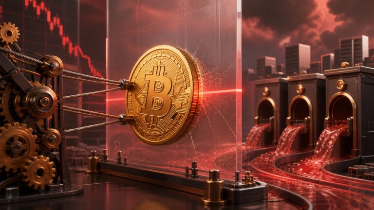 Bitcoin trava em US$ 78 mil com alavancagem em 14,9% e fuga de ETFs
