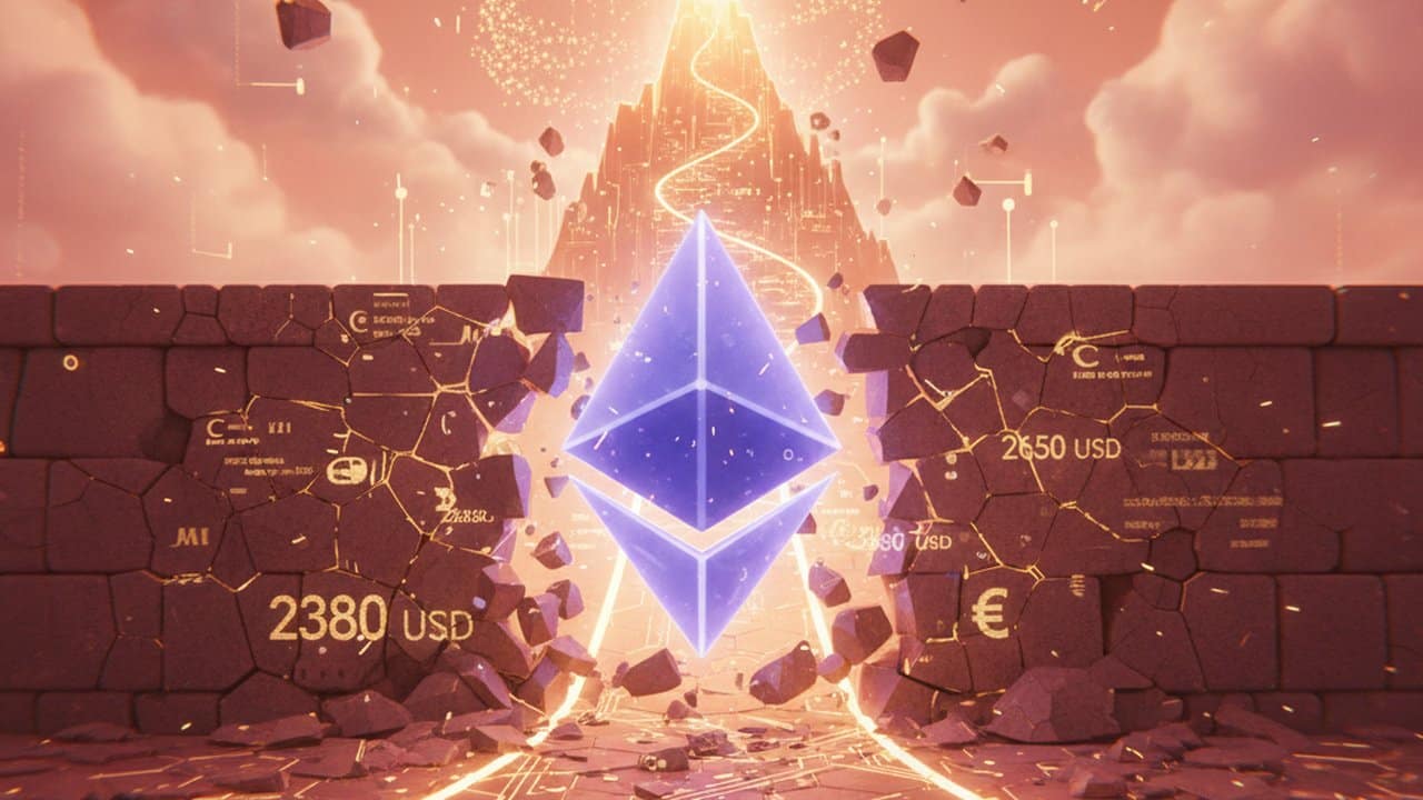 Ethereum rompe resistência de US$ 2.380 e mira alta até US$ 2.650