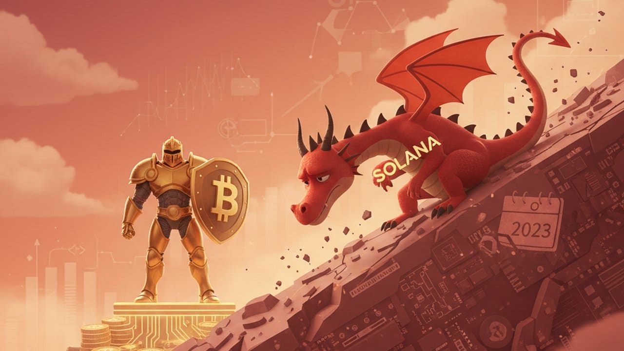 Solana perde força contra Bitcoin e atinge mínima desde outubro de 2023