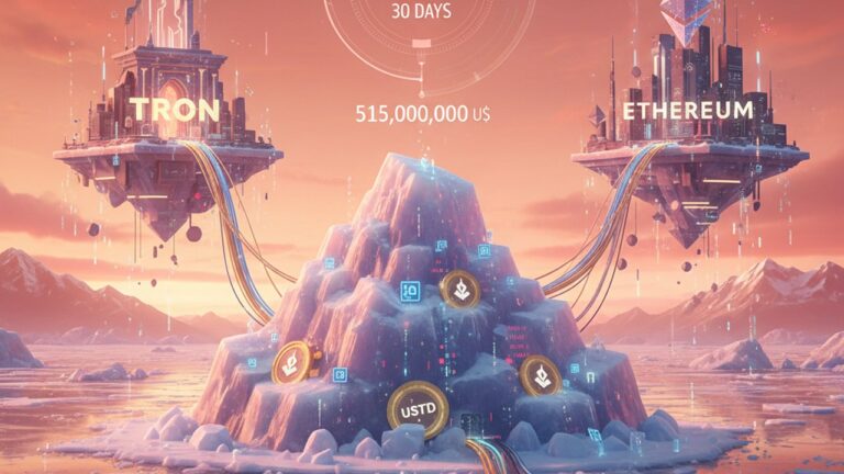 Tether congela US$ 515 milhões em USDT no Tron e Ethereum em 30 dias