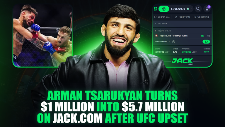 Arman Tsarukyan Transforma US$ 1 Milhão em US$ 5,7 Milhões no Jack.com Após Uma das Maiores Surpresas do UFC do Ano