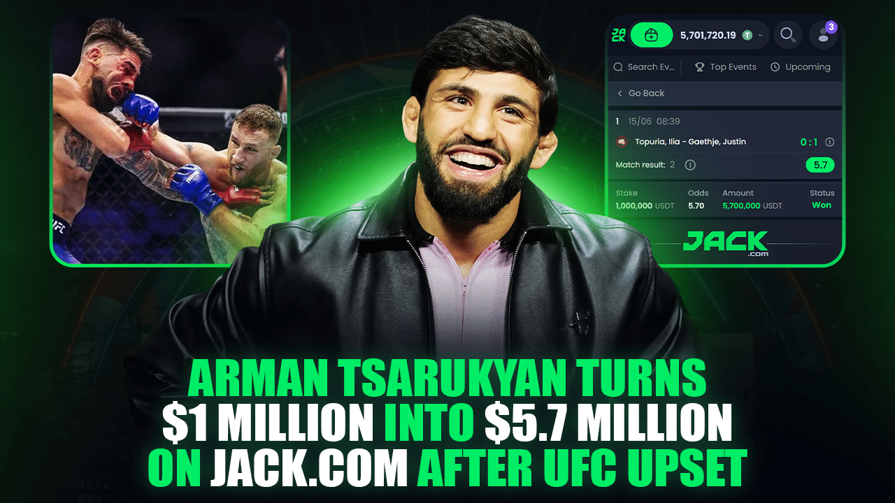 Arman Tsarukyan Transforma US$ 1 Milhão em US$ 5,7 Milhões no Jack.com Após Uma das Maiores Surpresas do UFC do Ano