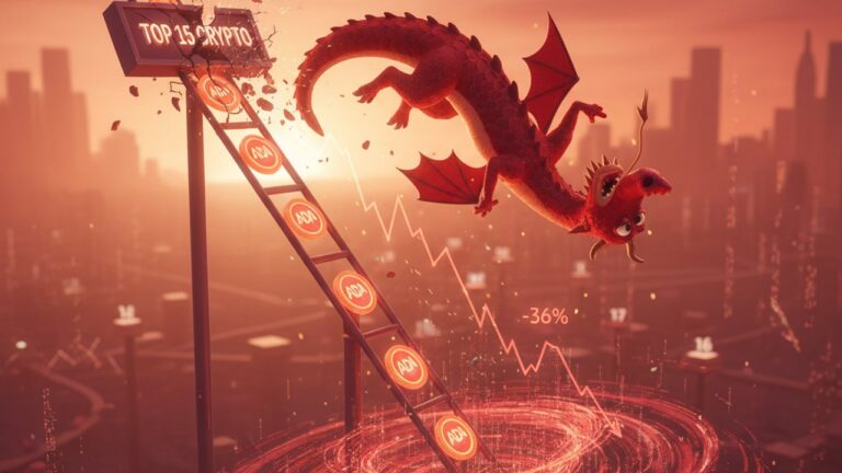 Cardano sai do top 15 cripto após queda de 36% no ADA em uma semana