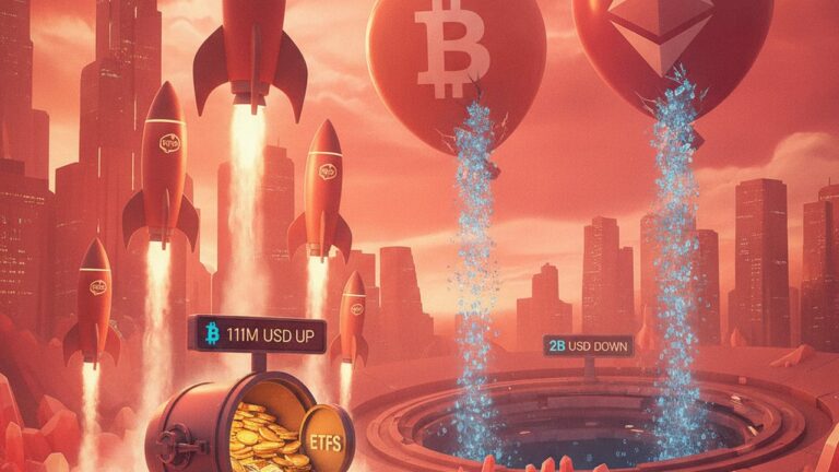 ETFs de HYPE captam US$ 111 milhões enquanto BTC e ETH perdem US$ 2 bilhões