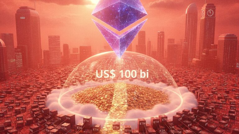 Ethereum atinge 34 milhões de ETH em staking e trava US$ 100 bilhões