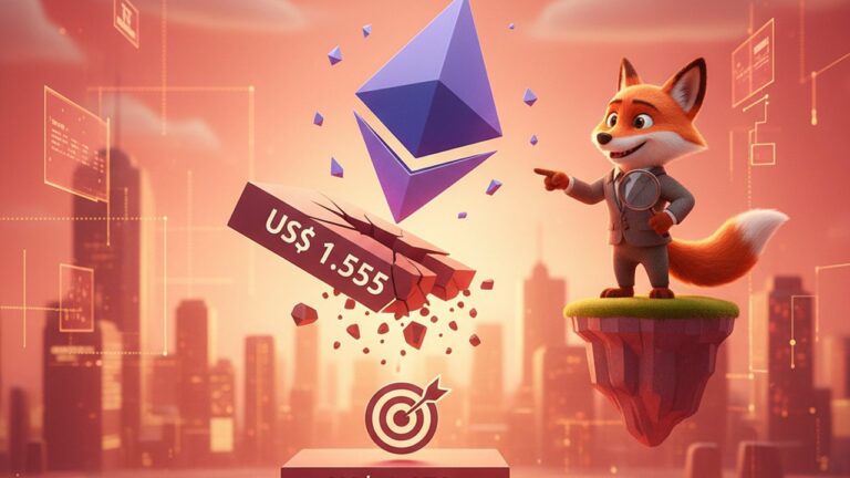 Ethereum cai a US$ 1.555 e analista projeta alvo em US$ 1.070