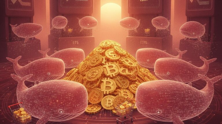 Baleias compram 270 mil BTC enquanto ETFs perdem US$ 7 bilhões