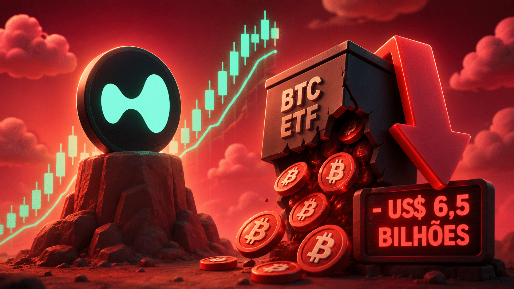 HYPE resiste perto da máxima enquanto ETFs de BTC perdem US$ 6,5 bilhões