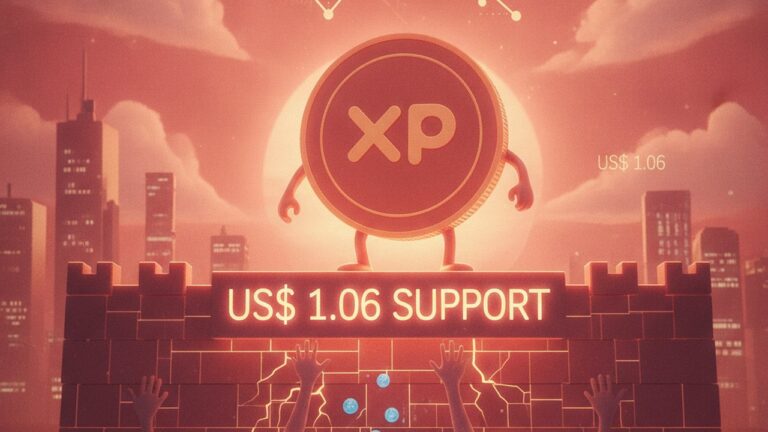 XRP testa suporte em US$ 1,06 com sinais técnicos e venda de baleias